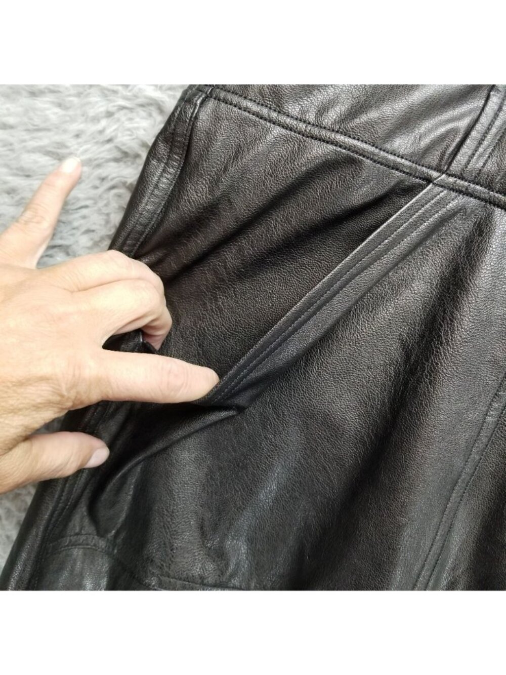 Spanx Pants Womens 3X Black Faux Leather Look High Rise Shaping Pocket Jogger - Picture 2 of 14